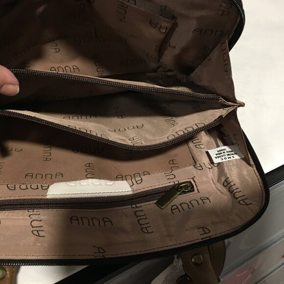 NEW Anna by Anuschka "Floral Paradise Tan" slim crossbody satchel - multi - Picture 7 of 7